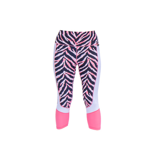 Zebra animal print capri leggings