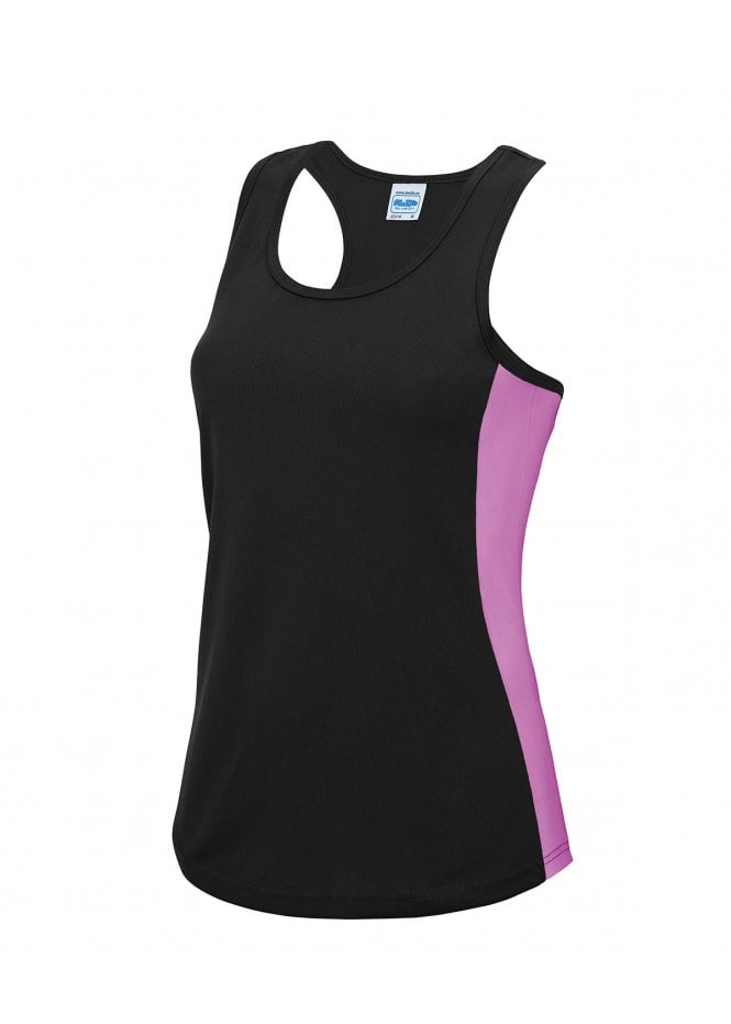 Vest Adult - Black panels pink contrast