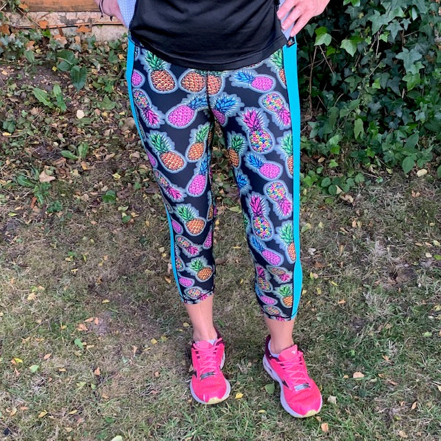 Pineapple Glow Illusion Capri Leggings – Virtual Racing UK