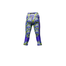 Fleur multi print purple Capri Leggings