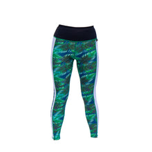 tropical palm print illusion leggings