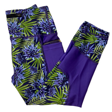 Fleur multi print purple Capri Leggings
