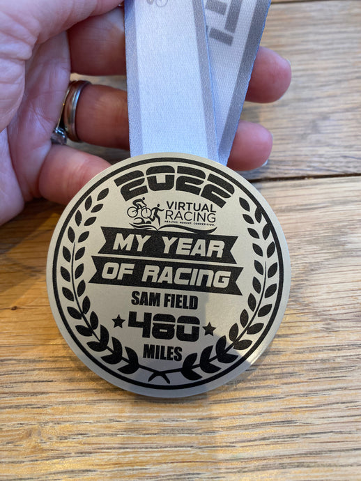 Personalised 2022 Annual Mileage Medal