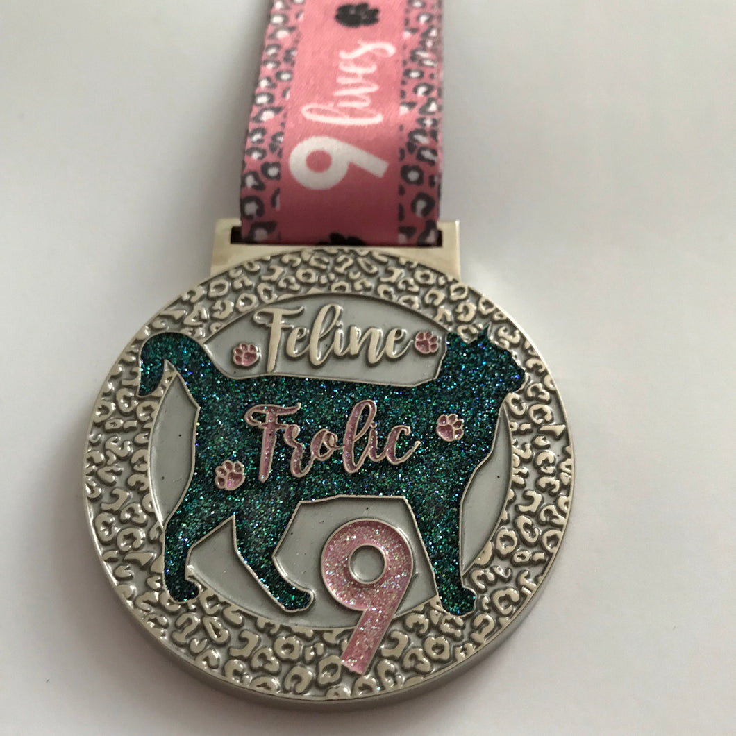Feline Frolic Sparkly Medal