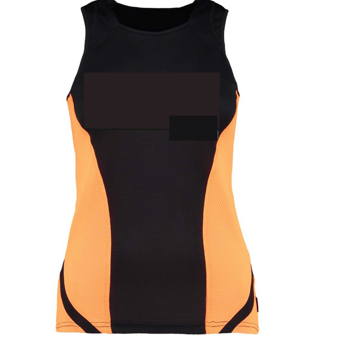 Vest Adult - Black panels orange contrast