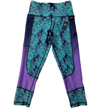 Penny multi print peacock feather Capri Leggings